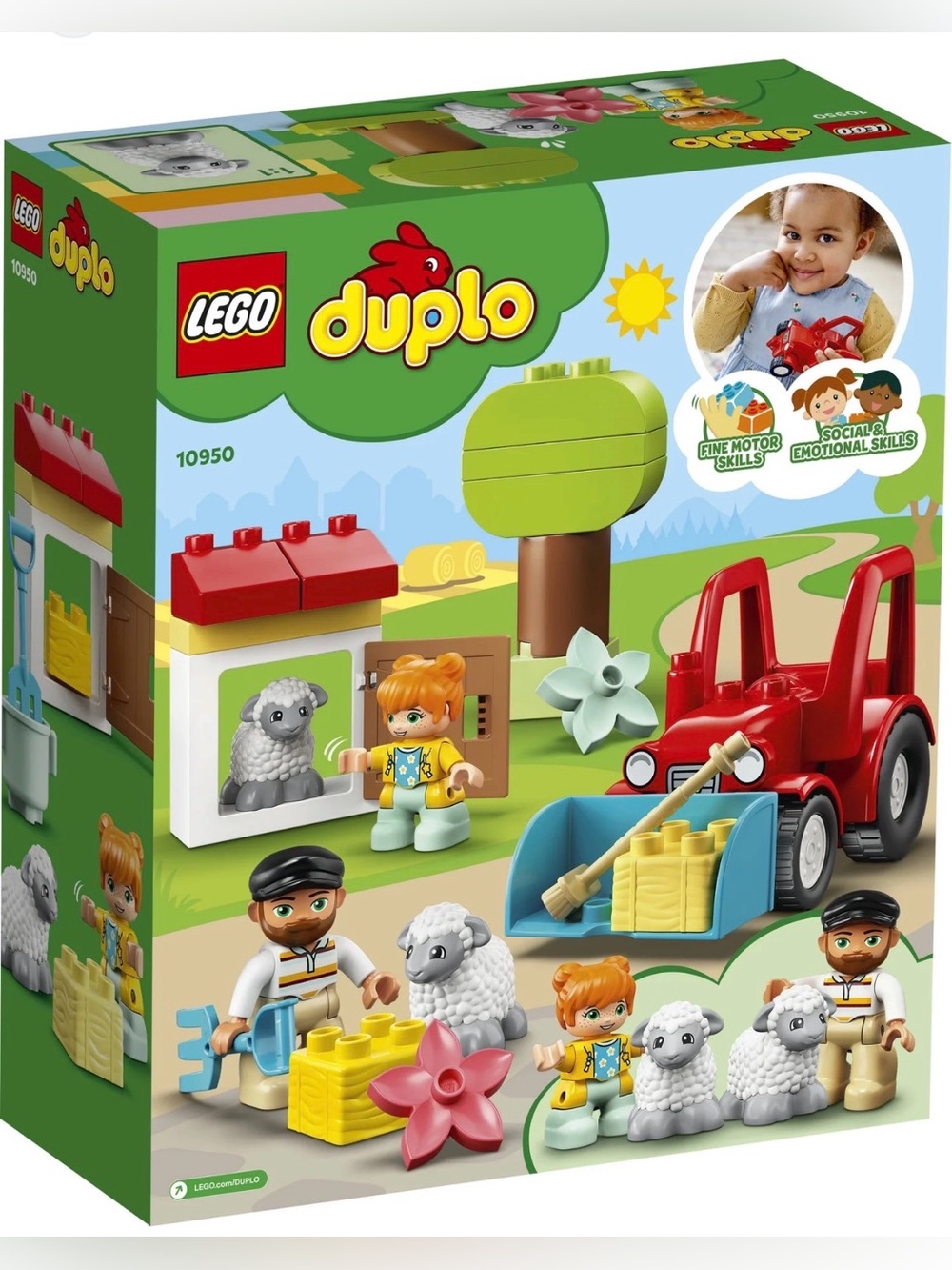 LEGO DUPLO Town Farm Tractor & Animal Care Set 10950 Complete w/ Box 27 Pieces